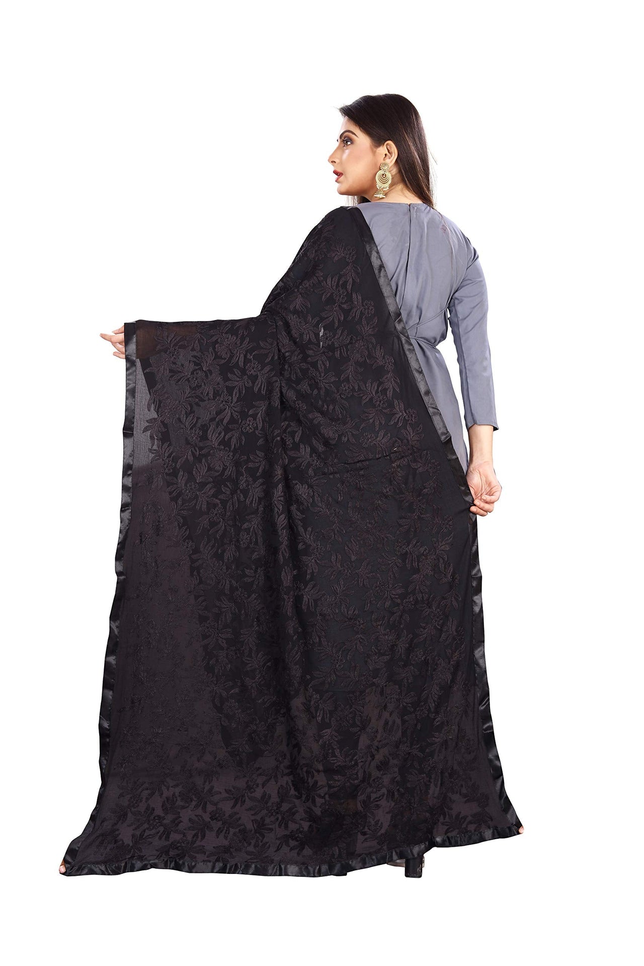 Akshar Llc Miss India Women's  Chiffon Dupatta With Goodembroidery Work