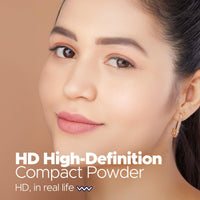 Hilary Rhoda HD High-Definition Pressed Powder | 2 in 1 Compact Powder | Shimmery & Matte Finish | Oil Control Formula | 18g (My Ivory - Shade 01)