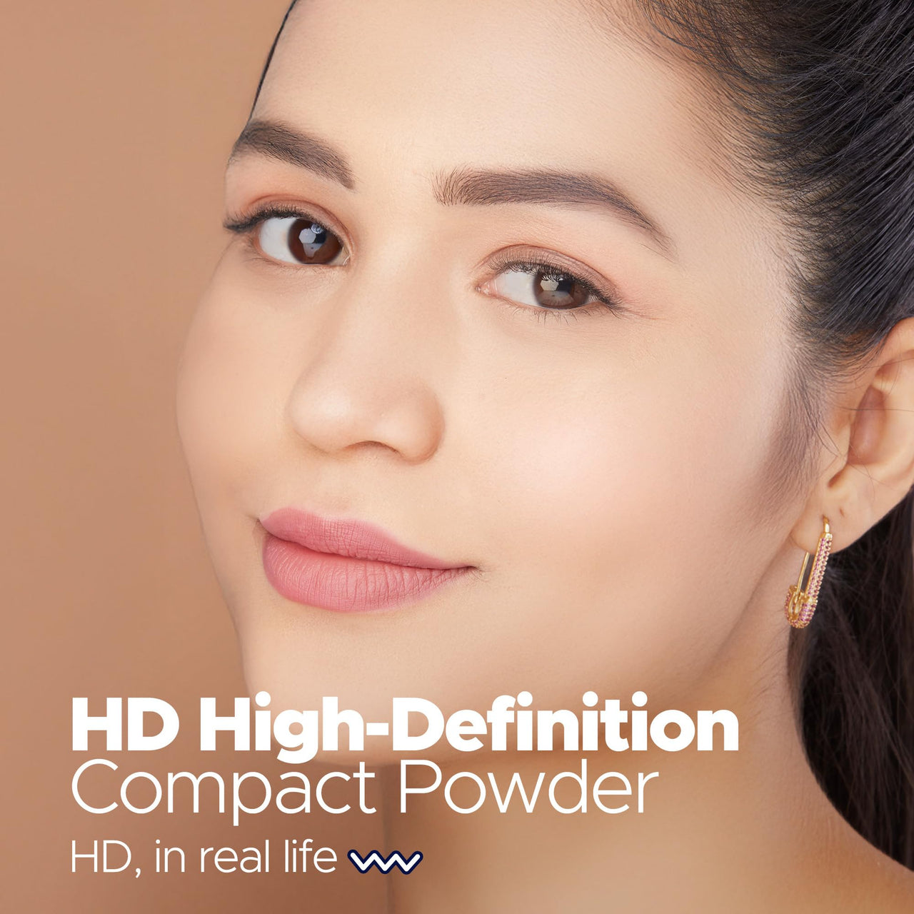 Hilary Rhoda HD High-Definition Pressed Powder | 2 in 1 Compact Powder | Shimmery & Matte Finish | Oil Control Formula | 18g (Sand - Shade 04)