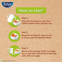 Tetley | Elaichi Flavoured Chai | Black Tea | 50 Tea Bags, 100 Grams (Pack of 2)