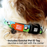 Max & Molly Soft Padded Neoprene Dog Collar w/Smart ID Gotcha! QR Pet Safety Tag, Durable, Waterproof, Anti-Stink, Machine Washable Collar for Dogs, Sheep Pattern, M