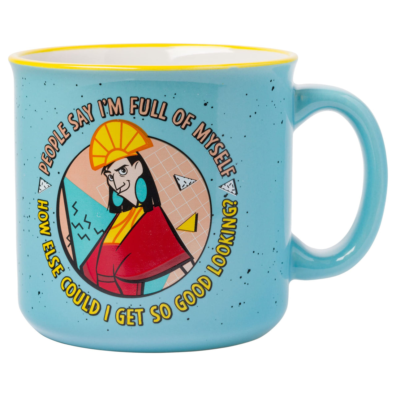 Silver Buffalo Disney Emperor's  New Groove Kuzco Memphis How Else Could I Get So Good Looking Quote Ceramic Camper Mug, 20 Ounces