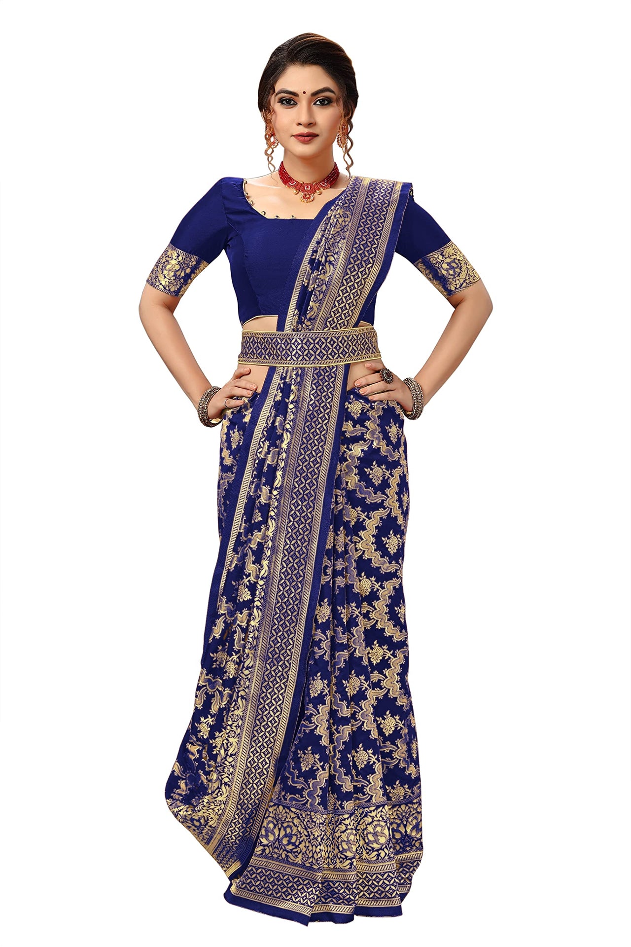 Nivah Fashion Women's  Banarasi Art Silk Saree with Blouse Piece