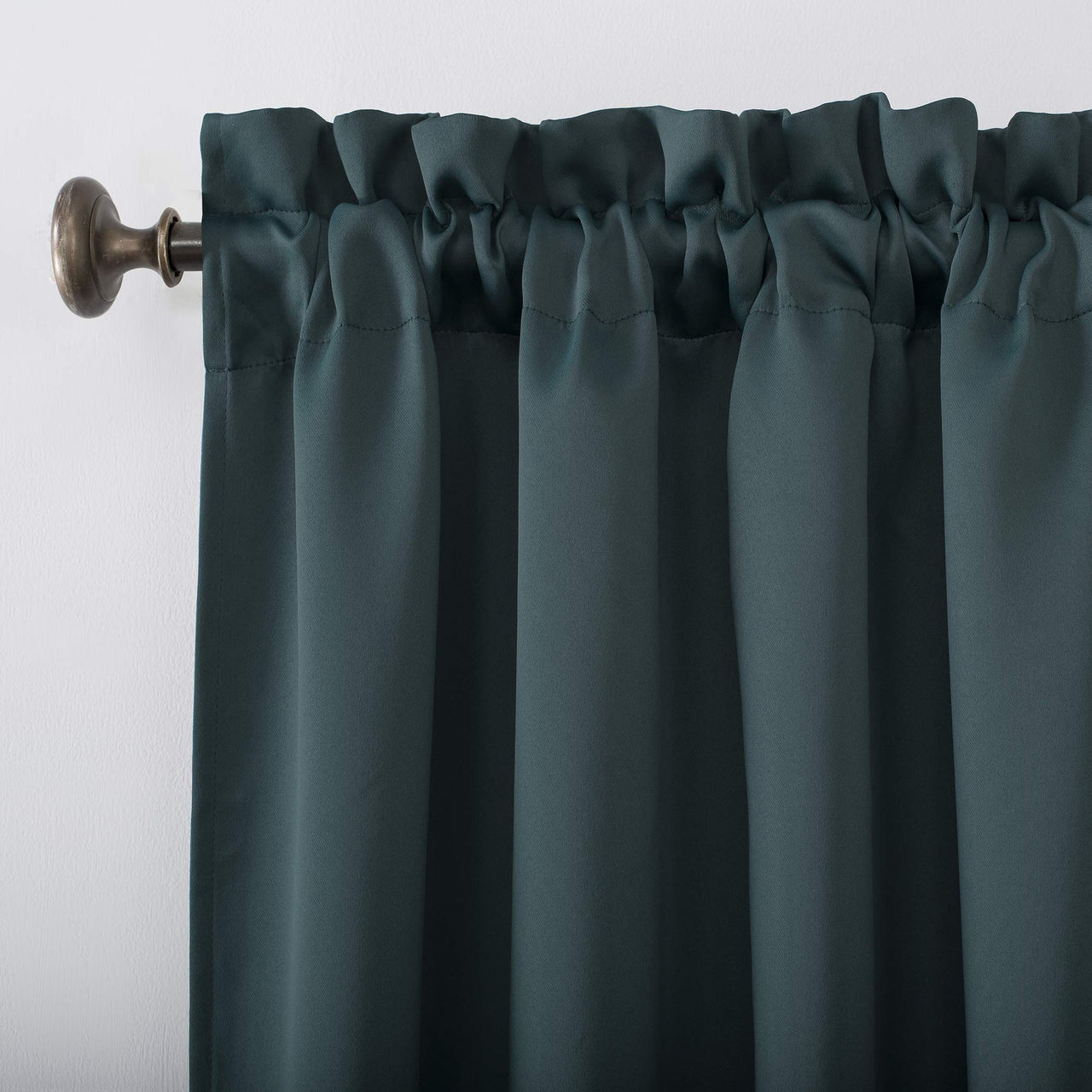 Sun Zero Easton Energy Saving Blackout Rod Pocket Curtain Panel, 40" x 84", Teal