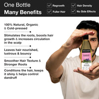 Soulflower Rosemary Essential Oil 15ml & Rosemary Lavender Hair Oil 225ml for For Healthy Hair, Scalp Nourishment, Hair Growth - Pack of 2