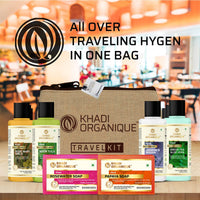 khadi Organique Grooming Travel Kit Men & Women (2 Soap X 50gm each, 1 Shampoo 30ml,1 Conditioner 30ml, 1 Moisturiser 30ml, 1 Face Wash 30ml) 6 pcs in Set (Travell Kit Pack of 1))