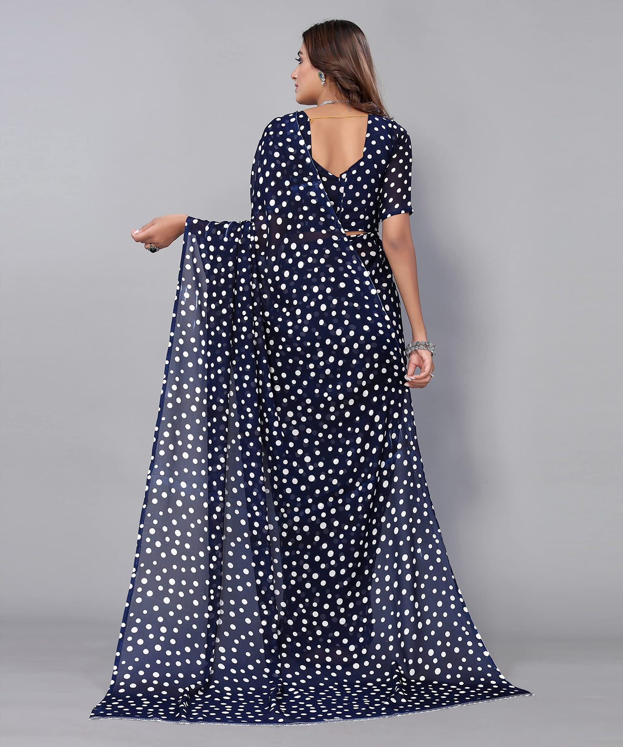 Yashika Women's  Georgette Printed Saree With Blouse Piece