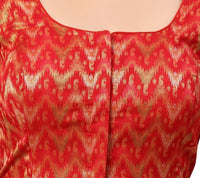 X3 Women's  Viscose Elbow Length Sleeves Soft Brocade Padded Saree Blouse