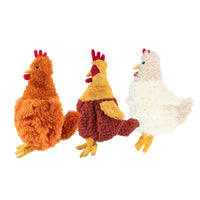 Best Pet Supplies Chicken Crinkle Plush Dog Toys for Interactive Play, Puppy and Senior Indoor Play, Colorful Chicken Toy Shape, Cute and Cuddly - Crinkle Chicken Bundle (Brown, Beige, Wine Red) Crinkle Chicken (Brown, Beige, Wine Red) Large