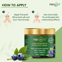 Parasoft Ultra Hydrating & Protecting Cream for Face & Body with Hibiscus extract, Shea Butter & Vitamin E for Long Lasting Hydration, Soothes Dry & Normal Skin - 100 gm
