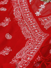 Ada Handcrafted Lucknowi Chikan Women's  Georgette Angrakha Kurti Kurta with Slip A100593