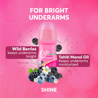 Eva Underarm Roll on Deodorant | For Bright, Fresh & Smooth Underarms| with Wild Berries, Aloe & Cucumber flavor | Alcohol & Aluminium Free | For Women (25ml. pack of 3)