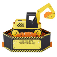 Hallmark Paper Wonder Pop Up Birthday Card for Kids (Construction Excavator) Yellow