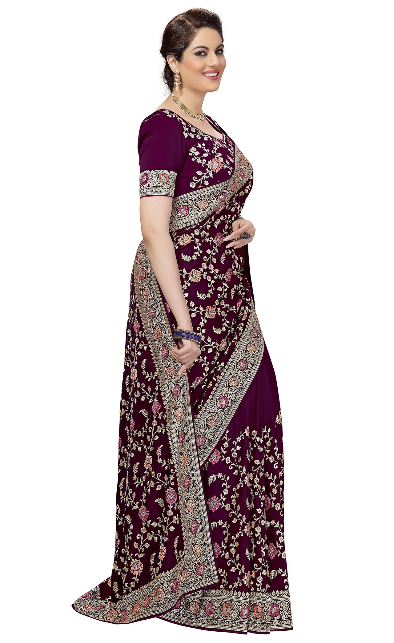 PANASH TRENDS Women's  Banarasi Barfi Silk Saree With Blouse Piece