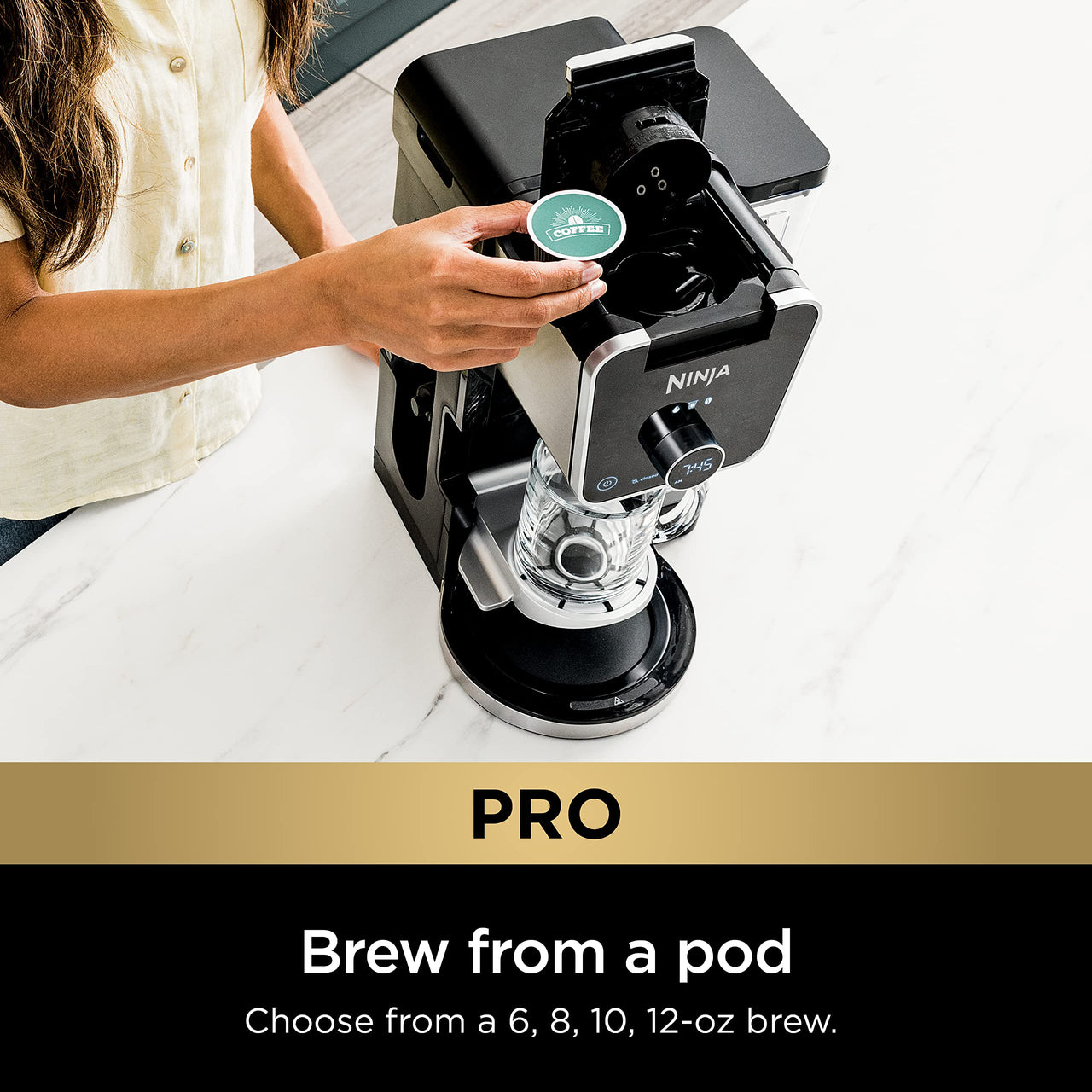 Ninja Drip Coffee Maker With K Cup Combo, DualBrew Pro Specialty Coffee System, Coffee Machine Compatible with K-Cup Pods, 12 Cup Single Serve Coffee Makers with Paper Filter, CFP301 Frother + Paper Filter