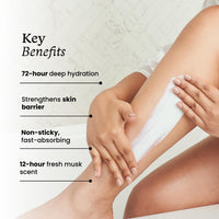 Foxtale Hydrating Body Lotion with Hyaluronic Acid & Ceramides | 72-hour Hydration | Lightweight & Non-Sticky | Long Lasting Musk Fragrance | Body Lotion for Men & Women | All Skin Type | 200 ml