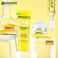 Garnier Skin Naturals Bright Complete Vitamin C Face Wash Gel | Gentle Cleanser - Vitamin C Face Wash For Brighter and Glowing Skin | Reduces Dullness | Daily Cleanser, For all Skin Types, 100g