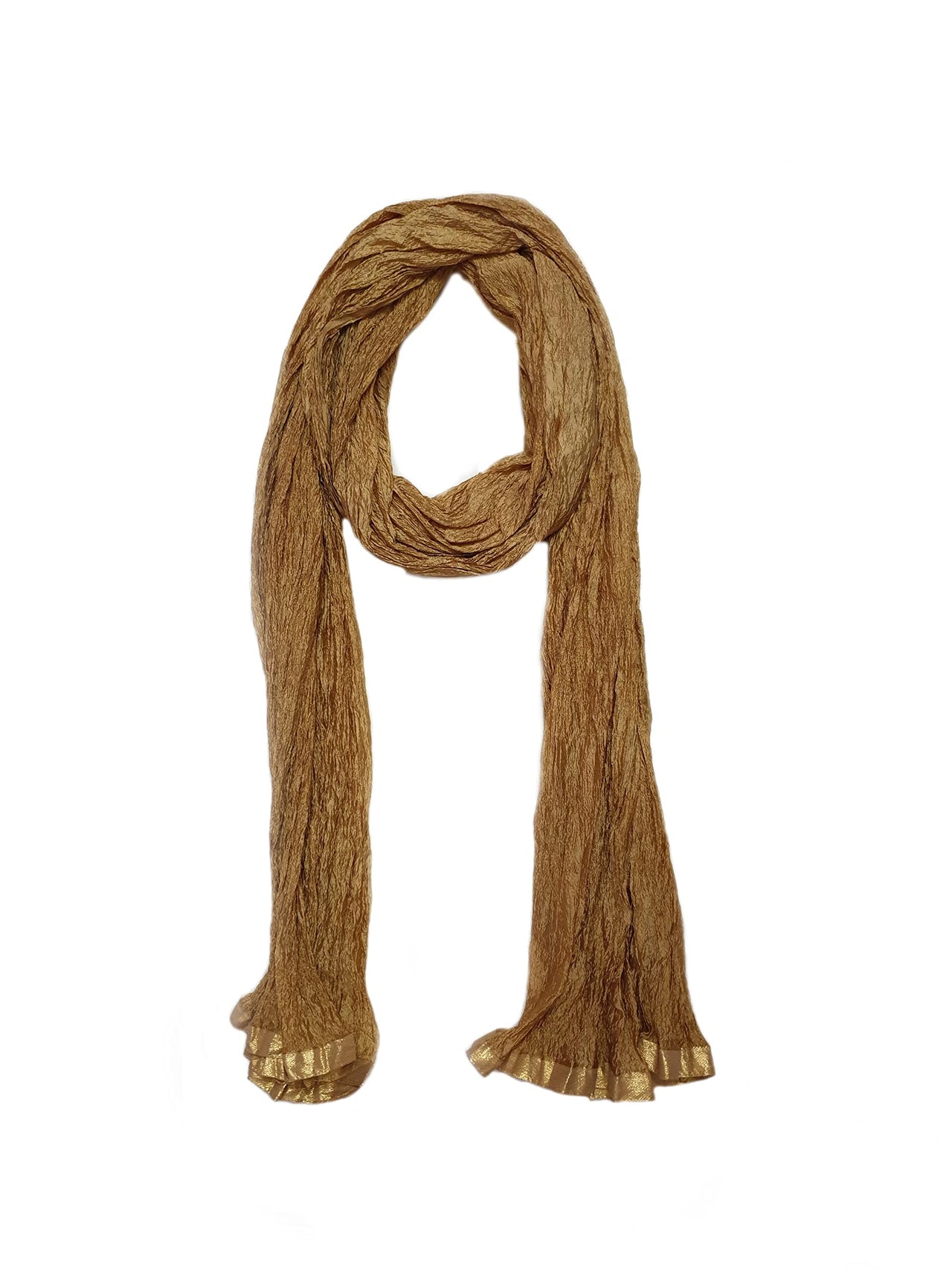 ALKAR MART Women and men silk solid duppatta,chunni with golden gotta patti border