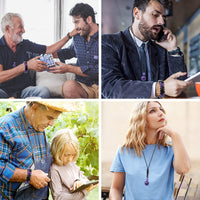 XonyiCos Triple Protection Bracelet,Made by hand Crystal Bracelet for Men Women Amethyst Beads Hematite and Black Obsidian Natural Stone 8mm Healing Bracelets Good Luck Prosperity Happiness