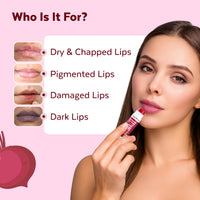 TrueWise® Tinted Lip Balm with SPF 50 PA+++ Brightening Beetroot Lip Balm For Dark Lips With Kojic Acid,Vitamin E, Soft, Glossy Lips- SPF lip balm for Women 5g (Pack Of 2)