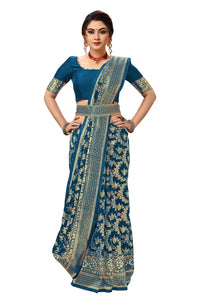 Nivah Fashion Women's  Banarasi Art Silk Saree with Blouse Piece