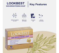 HealthBest Kojic Acid Glutathione Limited Ingredient Whitening Soap For Men & Women - Vitamin C, Kojic Acid, Glutathione, Anti-Aging, Skin Brightening, Dark Spot Remover, Detan Soap - Pack of 3