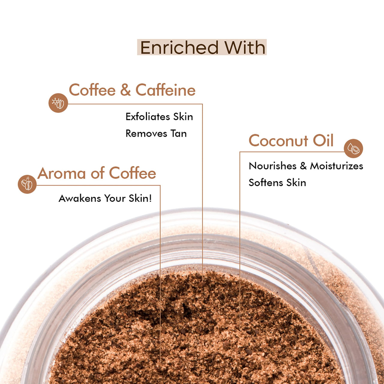 mCaffeine Exfoliating Coffee Body Scrub Powder Jar for Tan Removal&Soft-Smooth Skin|De-Tan Bathing Scrub With Coconut Oil,Removes Dirt&Dead Skin From Neck,Knees,Elbows&Arms| All Skin Types-100Gm