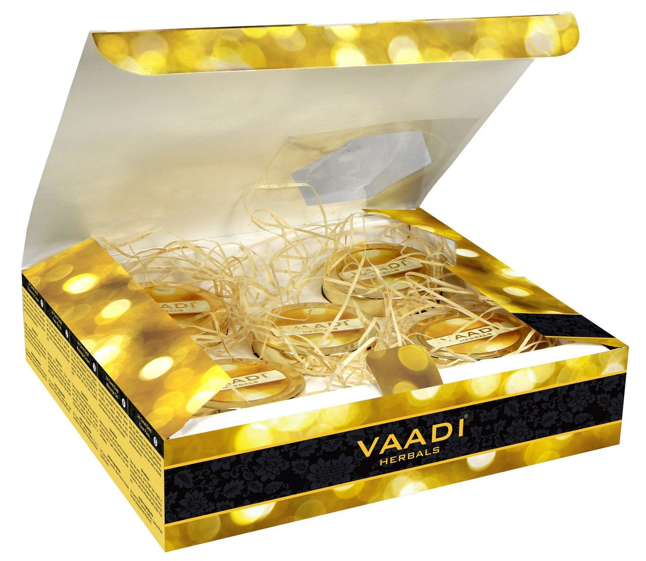 Vaadi Herbals Gold Facial Kit (24 Carat Gold Leaves, Marigold, Wheatgerm Oil, Lemon Peel Extract), 270g