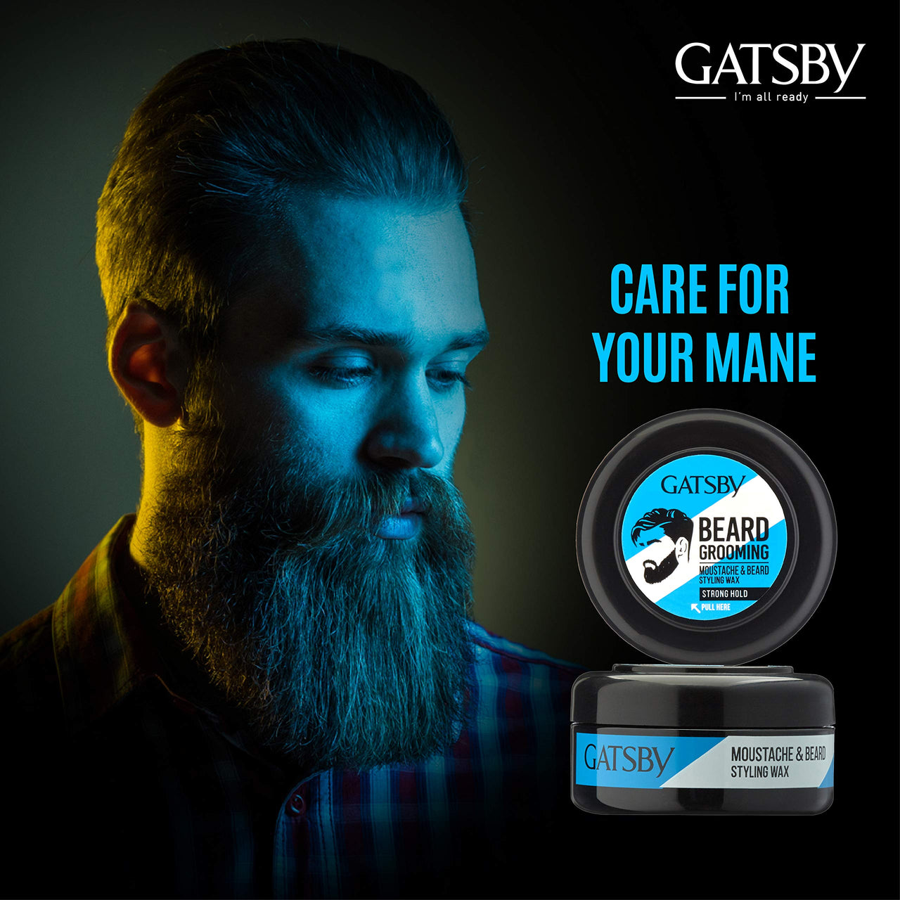 Gatsby Moustache & Beard Styling Wax - Strong Hold 25gm | Contains Natural Ingredients | Powered With Carnauba Wax For Day Long Hold | Non Sticky & Easy Wash Off | Strong Hold Beard Wax | Pack of 2