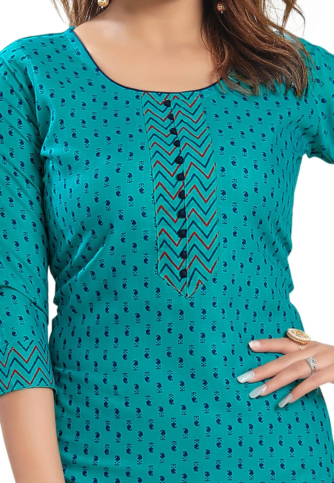 DREAM & DZIRE Women Printed Staight Cotton Kurti.