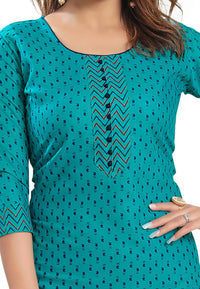 DREAM & DZIRE Women Printed Staight Cotton Kurti.