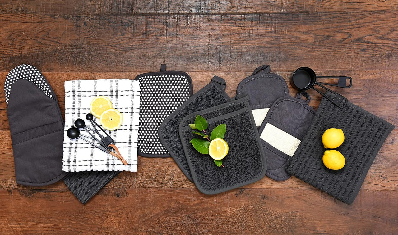 Ritz Terry Pocket Mitt & Hot Pad: Unparalleled Heat Resistant, Durable 100% Cotton – Ergonomically Designed for Optimal Grip – Easy-Care Machine Washable, Perfect for Your Kitchen – Graphite, 2-Pk Pocket Mitt -- 2 pk