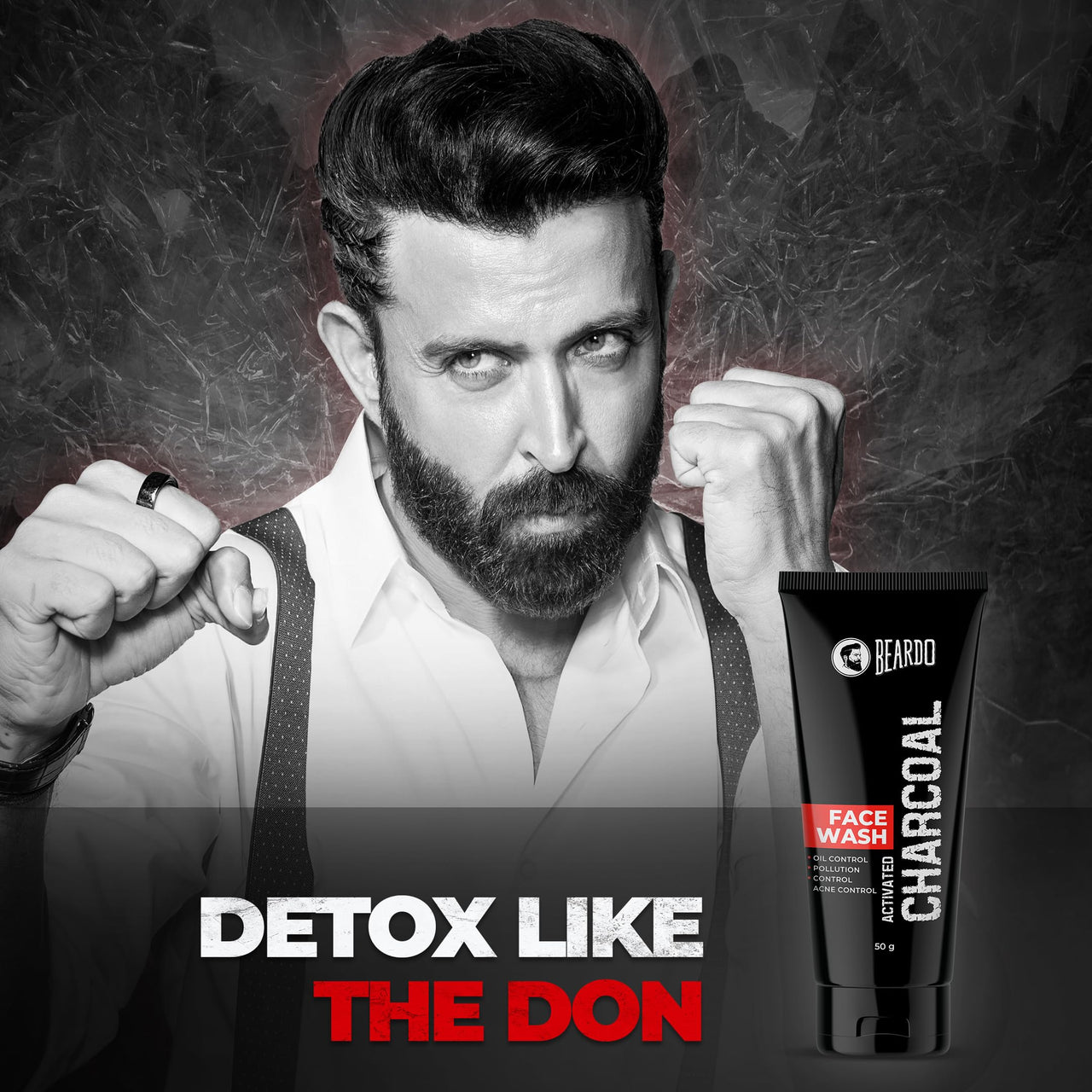 Beardo Activated Charcoal Face Wash 50ml, Activated Charcoal Peel Off Mask 50g, Whisky Smoke Lip Balm 4g, Whisky Smoke Perfume EDP 20ml, Travel Pouch (Set of 5)