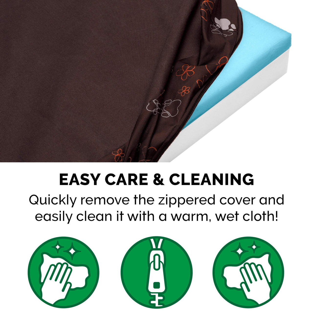 Furhaven Water-Resistant Cooling Gel Dog Bed for Small Dogs w/ Removable Washable Cover, For Dogs Up to 20 lbs - Indoor/Outdoor Garden Print Mattress - Bark Brown, Small Water-Resistant Garden Print (Bark Brown) 20.0"L x 15.0"W x 3.0"Th Cooling Gel Foam