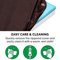 Furhaven Water-Resistant Cooling Gel Dog Bed for Small Dogs w/ Removable Washable Cover, For Dogs Up to 20 lbs - Indoor/Outdoor Garden Print Mattress - Bark Brown, Small Water-Resistant Garden Print (Bark Brown) 20.0