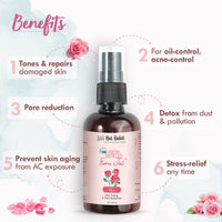 Nat Habit Cold Pressed Oil Combo Castor Hair Oil 200 ml and Pure Gulab Flora Jal (Toner) 100 ml-With Vit-E & Anti-Inflammatory Properties For Hair Care & Skin Care