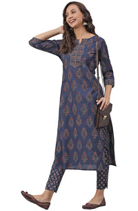 Janasya Women's  Cotton Straight Kurta with Pant 3XL
