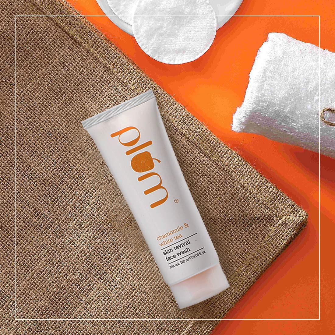 Plum Chamomile & White Tea Revival Face Wash | Mild Cleanser | For Normal, Combination Skin | 100% Vegan, Cruelty Free | 120ml