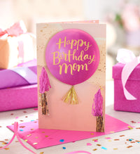 American Greetings Birthday Card for Mom (Celebrating You Today) Balloon Photo w Tassel