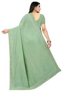 PUNYATHA CREATION Women's  & Girl's  Chanderi Chanderi Saree With Blouse Piece