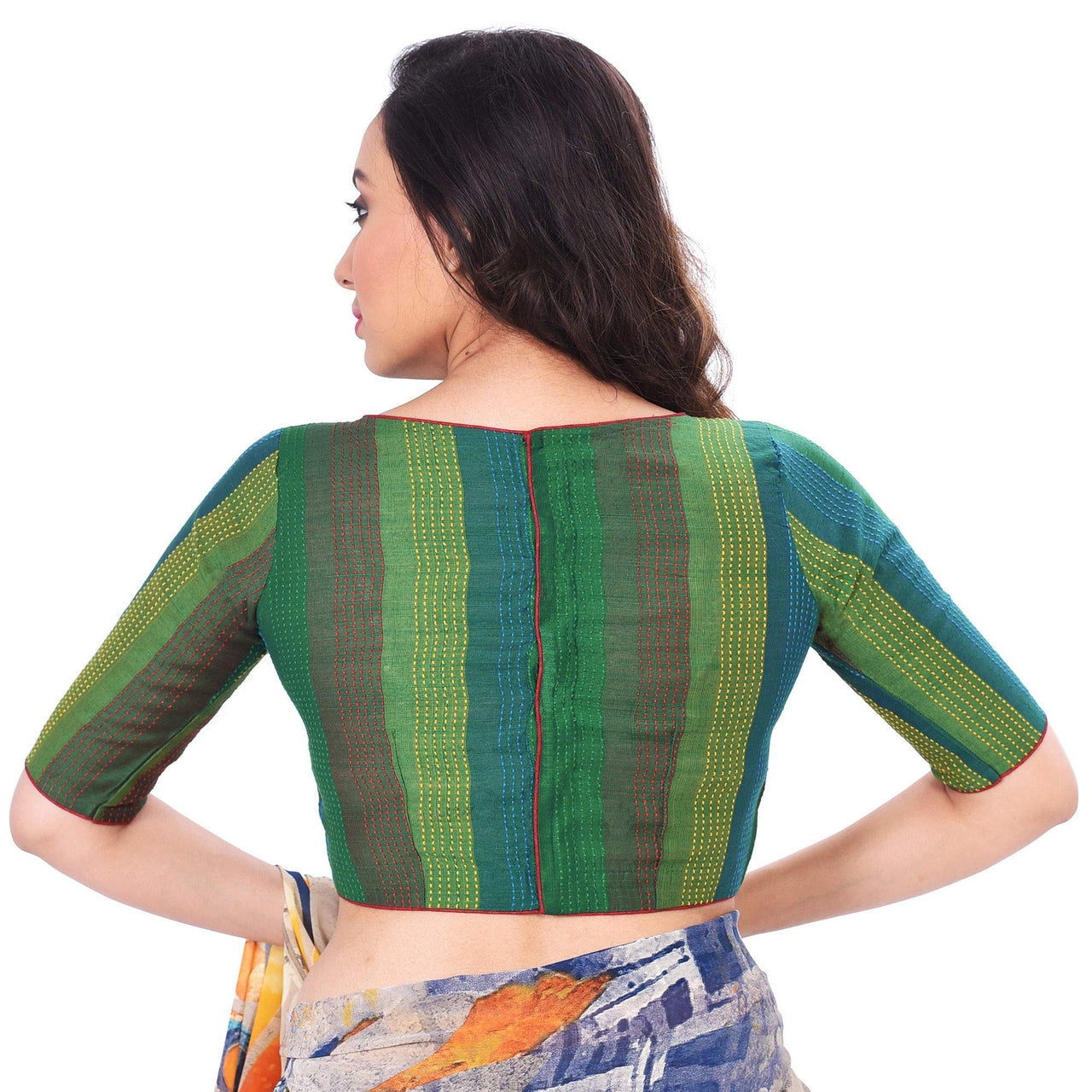 RENE Women's  Silk Half Sleeve Stitched