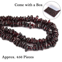 456 PCs Natural Chip Stone Beads, 5-8mm Irregular Multicolor Gemstones Loose Crystal Healing Garnet Rocks with Hole for Jewelry Making DIY Crafts