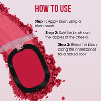 Beauty Berry Dream Matte Blush - 02 Hot Pink, 7g | Lightweight, Silky-Smooth Texture, Ultra Matte Blusher Palette | Highly Pigmented & Blendable Shades, Blusher for Face Makeup