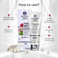 Ayouthveda Pearly White Face Wash for Glowing & Radiant Skin| Enriched With Anti-oxidants & Vitamin C| Suitable For Normal & Oily Skin| Men & Women Daily face wash(Pack Of 3-100ml each)