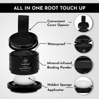 StyleMake Enrich Hairline Powder for Women & Men | Root Touch Up for Grey Hair | Toppers | Cover-Up Powder | Instantly Covers Loss, Patches, and Grey on Beard (Black, 4 g)