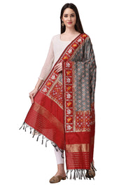 KAPAAHA Women's  Woven Silk Blend Patola Fulwadi Dupatta, Width 45 inch, Length 2.5 meter