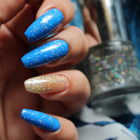 DeBelle Gel Nail Polish Shimmer Top Coat (Holo Shimmer Transparent Nail Paint)|Non UV - Gel Finish |Chip Resistant | Seaweed Enriched Formula| Long Lasting|Cruelty and Toxic Free| 8ml