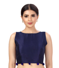 X3 Women's  Polyester Silk Sleeveless Saree Blouse