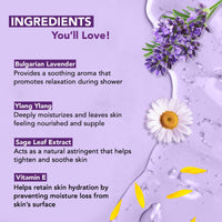 Botanic Hearth Bulgarian Lavender Body Wash with Ylang Ylang, Vitamin E & Sage Leaf | Calming Body Wash Shower Gel for Women and Men | Sulphate & Paraben Free | 245ml