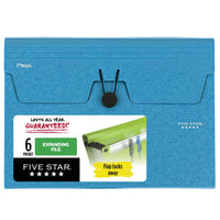 Five Star 6 Pocket Expanding File Organizer, Plastic Expandable File Folders with Pockets and Tab Inserts, Holds 11